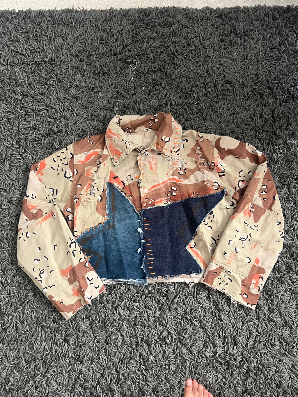 The Custom Collection: Tan Camo-Cropped Jacket